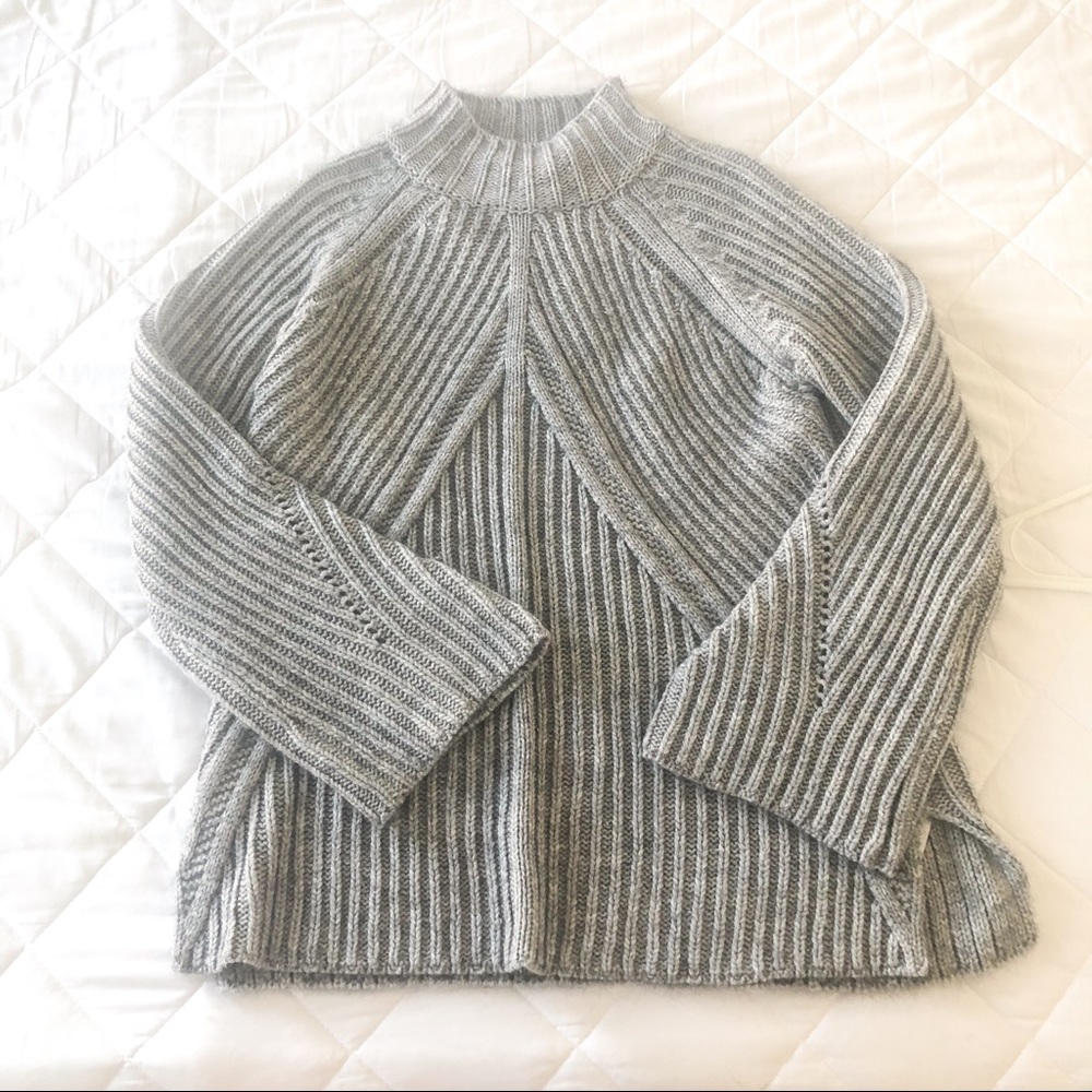 ASOS Gray High Neck Ribbed Sweater - Picture 2 of 6
